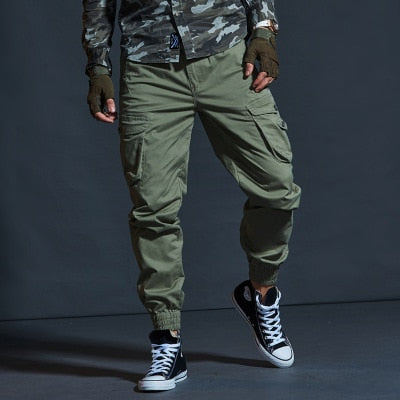 High Quality Khaki Casual Pants Men Military Tactical Joggers Camouflage Cargo Pants Multi-Pocket Fashions Black Army Trousers