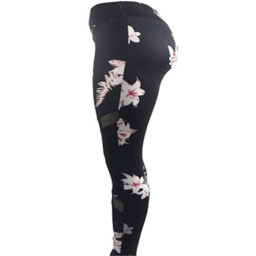 Women's Floral Design Yoga Set