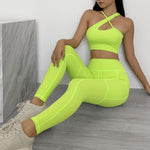 Women's Seamless Cross Shoulder Yoga Gym Set