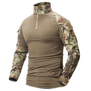 ReFire Gear Men Army Tactical T shirt SWAT Soldiers Military Combat T-Shirt Long Sleeve Camouflage Shirts Paintball T Shirts 5XL