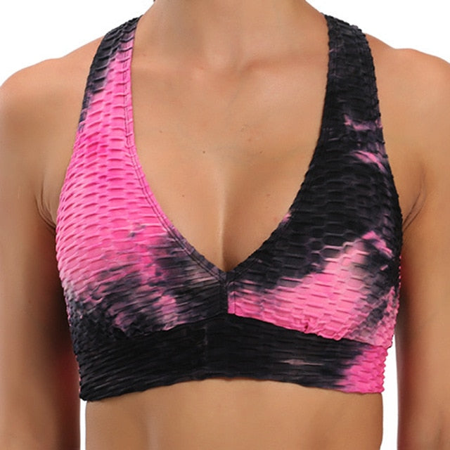 Women Running Seamless Push up Sports Bra