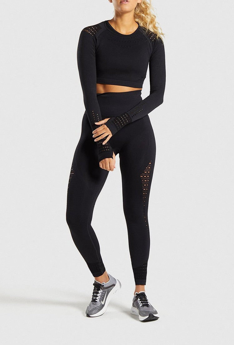 Women Dry Fit Workout Sportswear Yoga Set