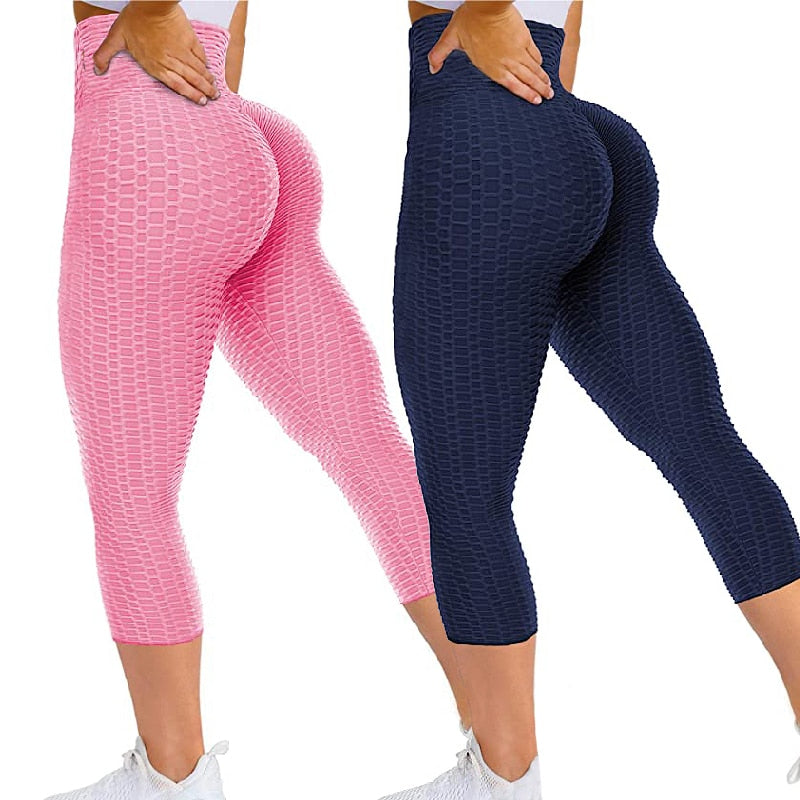 Women's Ruched Butt Lifting 3/4 Pants