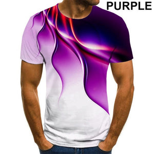 Men 3D Printed T-Shirt Personality Lightning T Shirt Short Sleeve Casual T Shirt 2021 New Summer Fashion T-Shirt