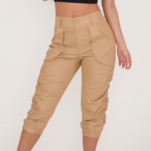 Women's Casual Harem 3/4 High Waist Pants