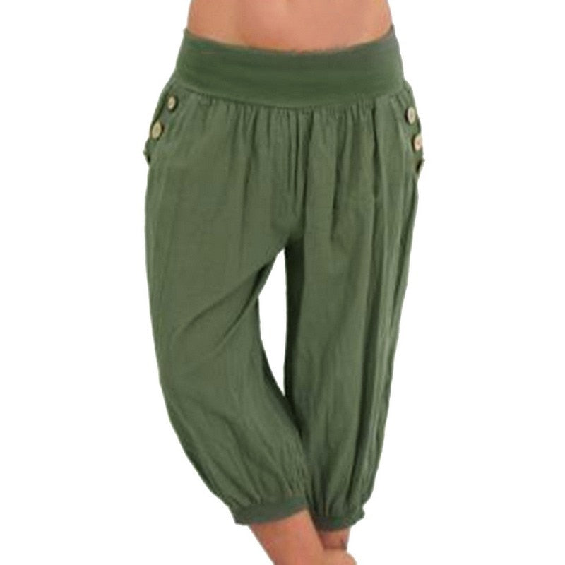 Women's Fashion Cotton Linen Short Pants
