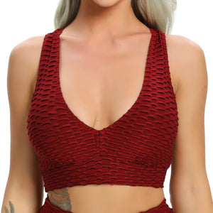 Women Running Seamless Push up Sports Bra