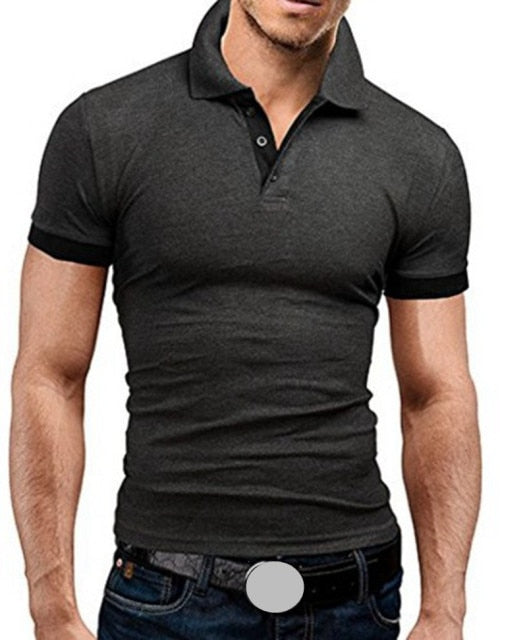 MRMT 2021 Brand New Men's T-shirt Lapel Casual Short-sleeved Stitching Men T-shirt for Male Solid Color Pullover Top Man T shirt