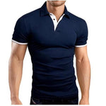 MRMT 2021 Brand New Men's T-shirt Lapel Casual Short-sleeved Stitching Men T-shirt for Male Solid Color Pullover Top Man T shirt
