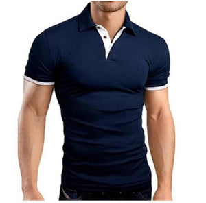 MRMT 2021 Brand New Men's T-shirt Lapel Casual Short-sleeved Stitching Men T-shirt for Male Solid Color Pullover Top Man T shirt
