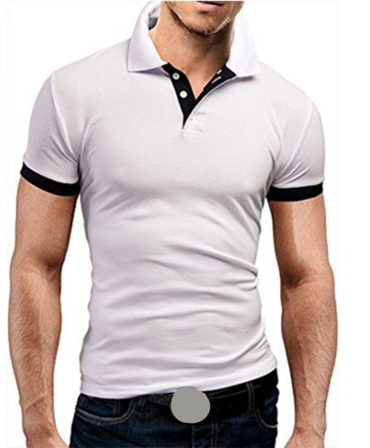 MRMT 2021 Brand New Men's T-shirt Lapel Casual Short-sleeved Stitching Men T-shirt for Male Solid Color Pullover Top Man T shirt