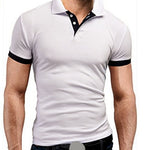 MRMT 2021 Brand New Men's T-shirt Lapel Casual Short-sleeved Stitching Men T-shirt for Male Solid Color Pullover Top Man T shirt