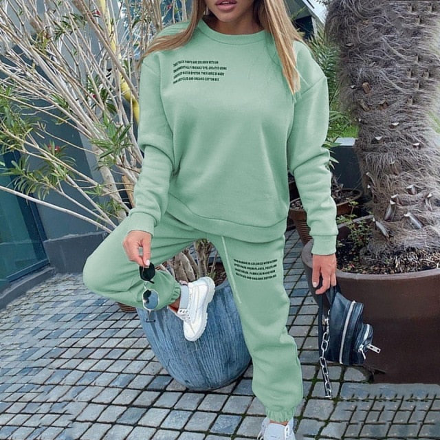 Letter Design Sports Female Fitness Tracksuit
